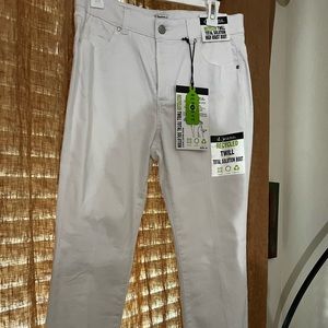 White bootcut jeans with tummy support